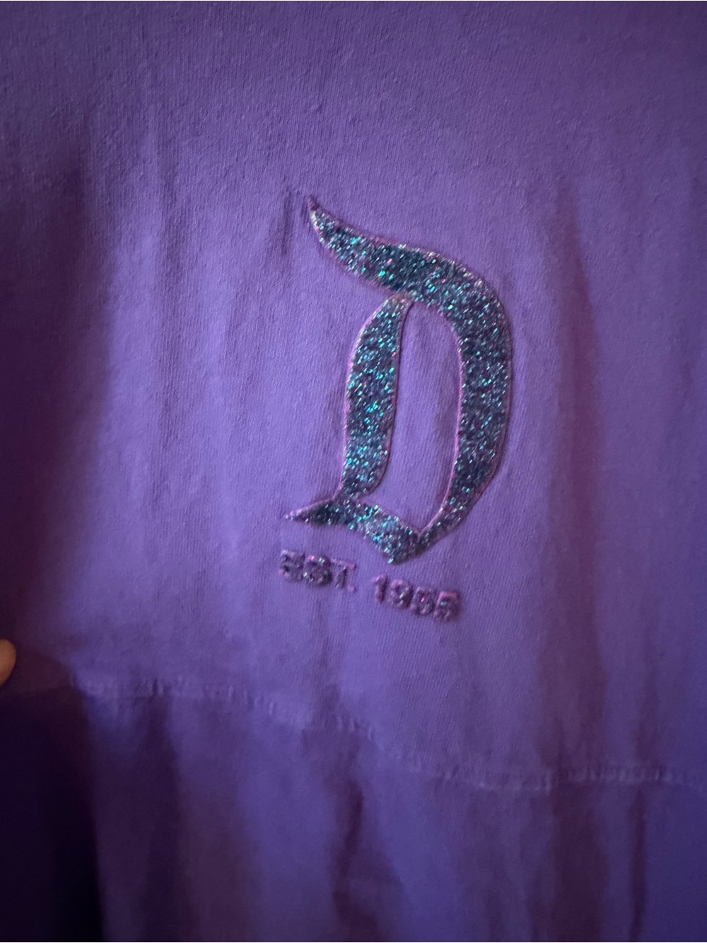 Disney Purple Pullover Hoodie with Sparkle 'D' Graphic
